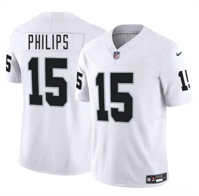 Men & Women & Youth Las Vegas Raiders #15 Kyle Philips White 2025 F.U.S.E. Vapor Stitched Jersey